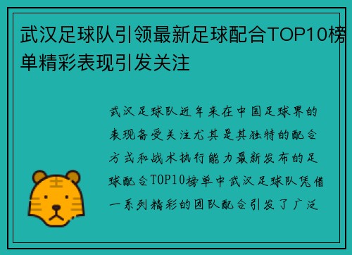 武汉足球队引领最新足球配合TOP10榜单精彩表现引发关注